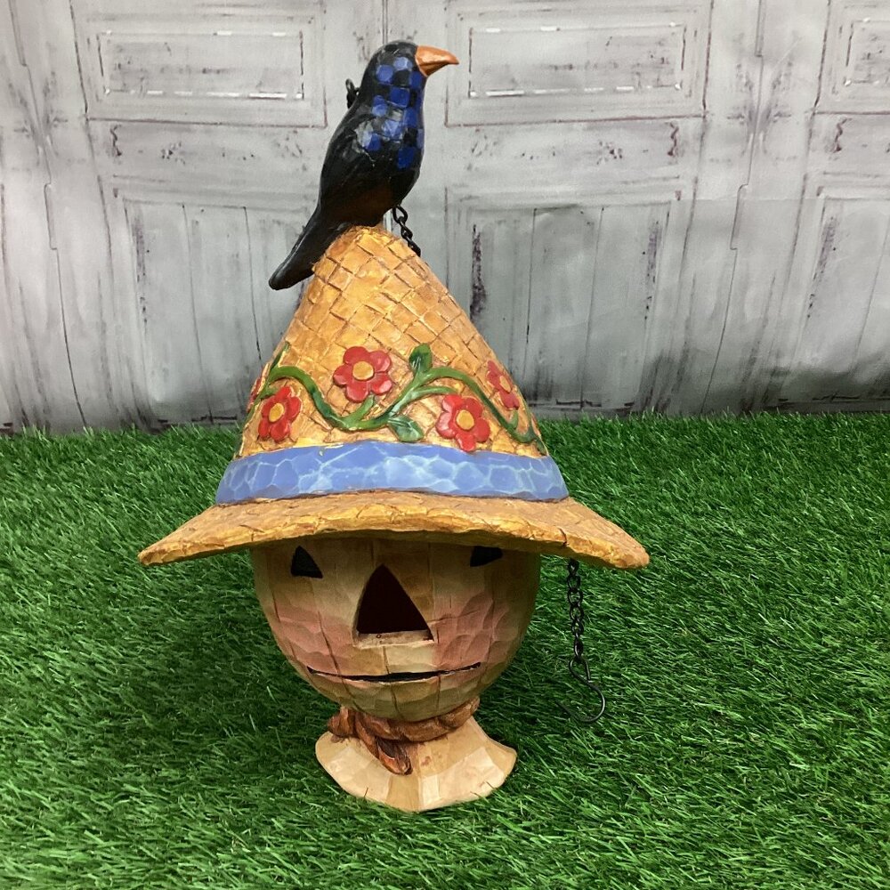 Jim Shore Scarecrow Birdhouse or Lantern w/Crow